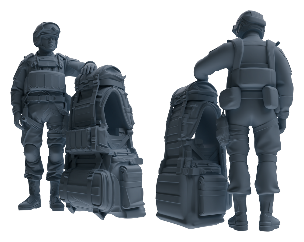 Detail view of MRY-SFW LYGR630 Modern Airborne Division Six-Person Daily 2 Model
