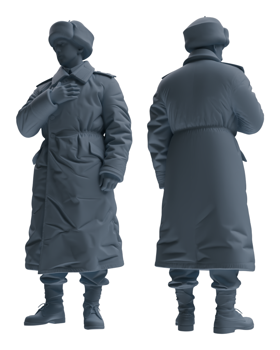 Detail view of MRY-SFW LYGR643 WWII Soviet Union Six-Person Daily Routine 2 Model