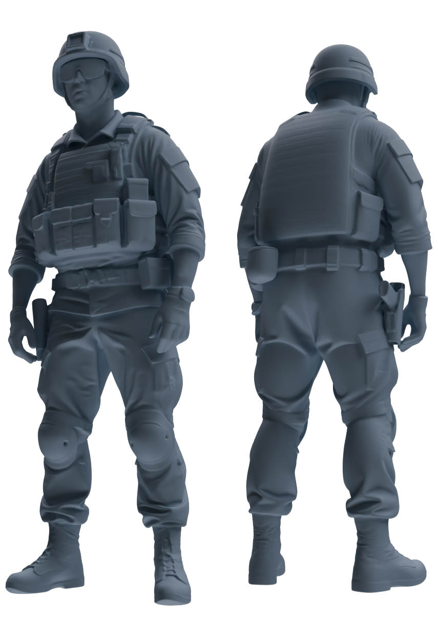 MRY-SFW SSTR038 Miniatures Soldier Model Kit 1993 Mogadishu Black Hawk Helicopter Soldier Standing at Attention Six-Person Group 2