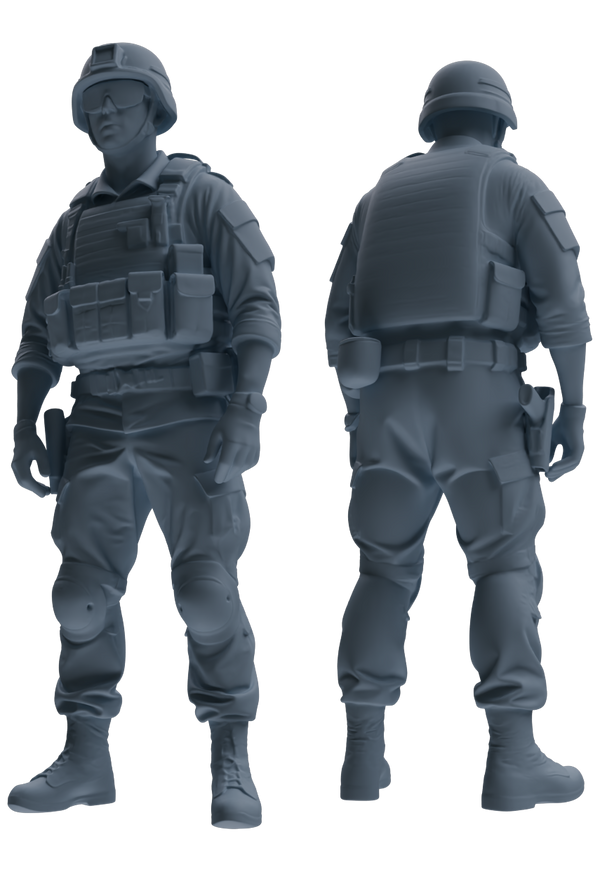 MRY-SFW SSTR038 Miniatures Soldier Model Kit 1993 Mogadishu Black Hawk Helicopter Soldier Standing at Attention Six-Person Group 2