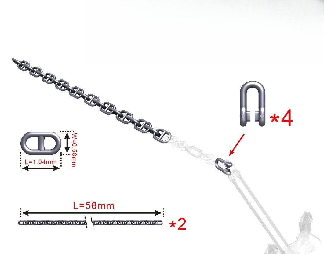 SSMODEL R700091  1/700scale common anchor chain for small island battleships