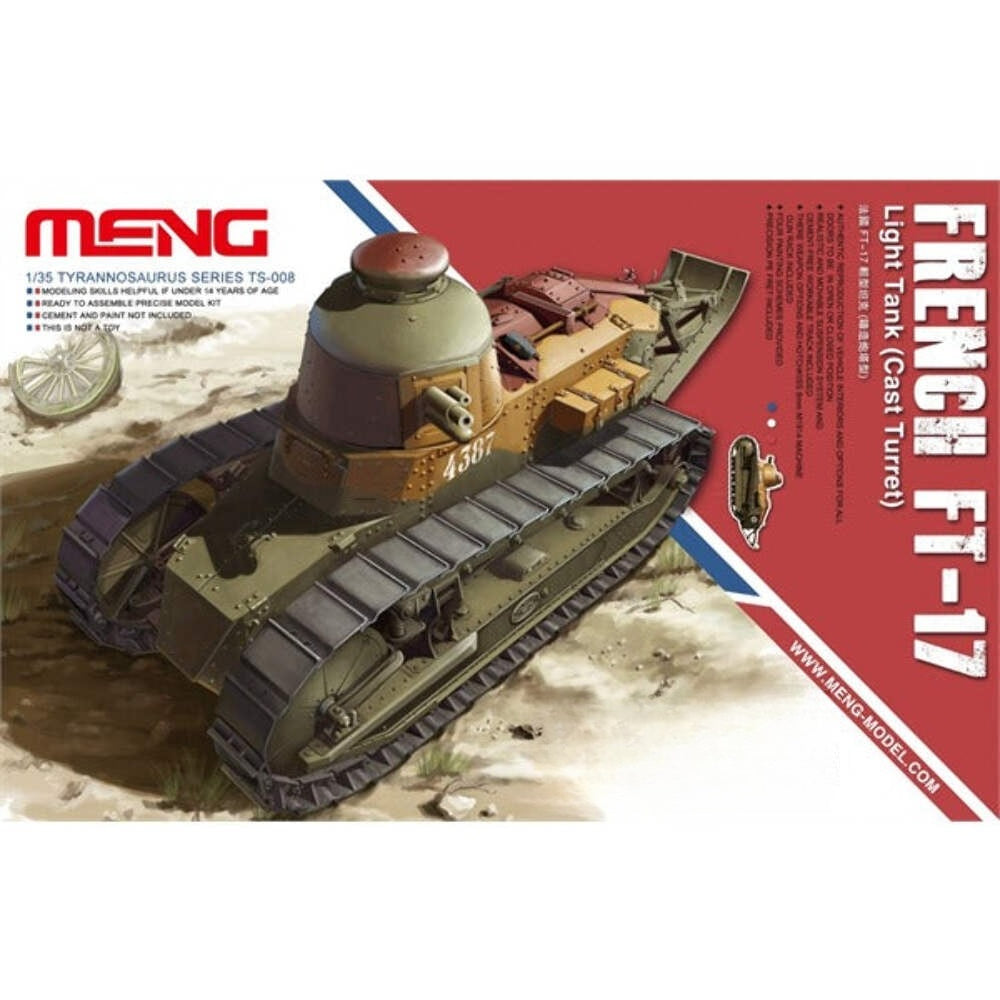 Meng TS008 1/35 French FT-17 Light Tank (Cast Turret) — scale model kit