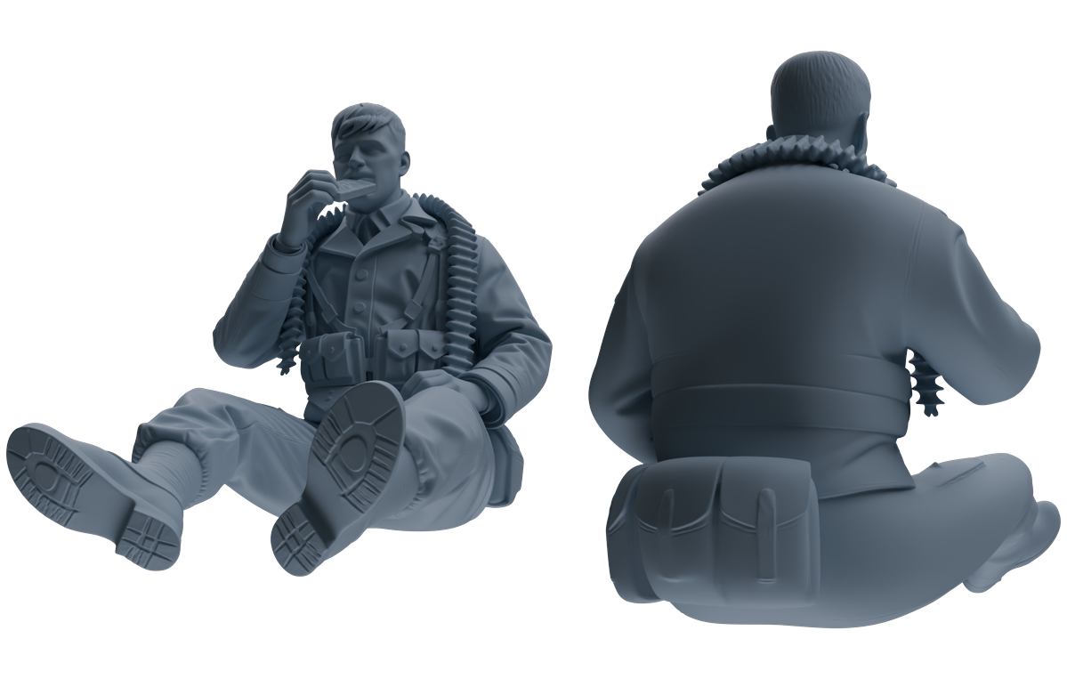 MRY-SFW SSTR068 Miniatures Soldier Model Kit Saving Ryan in Normandy WWII U.S. Army Six-Person Eating Group