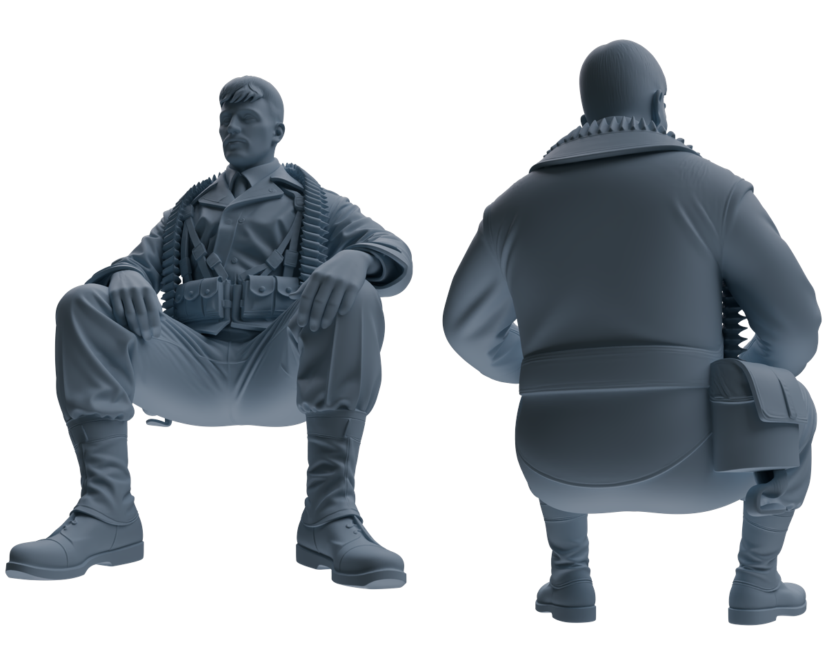 MRY-SFW SSTR075 Miniatures Soldier Model Kit Saving Ryan in Normandy WWII U.S. Army Six-Person Resting Group