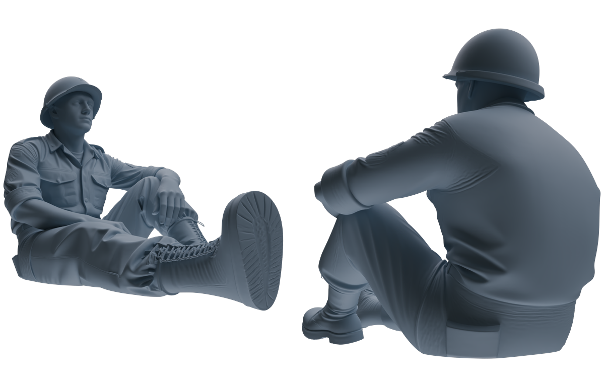 MRY-SFW SSTR047 Miniatures Soldier Model Kit Fury Sherman Tank WWII Tank Crew Resting on Tank Six-Person Group