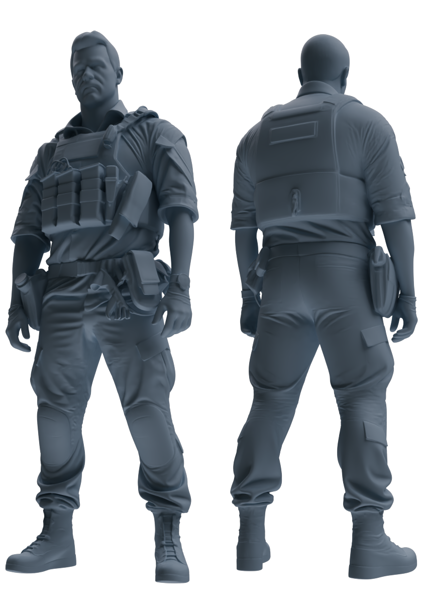 MRY-SFW SSTR025 Miniatures Soldier Model Kit Modern Navy SEAL Six-Person Guard Duty Group