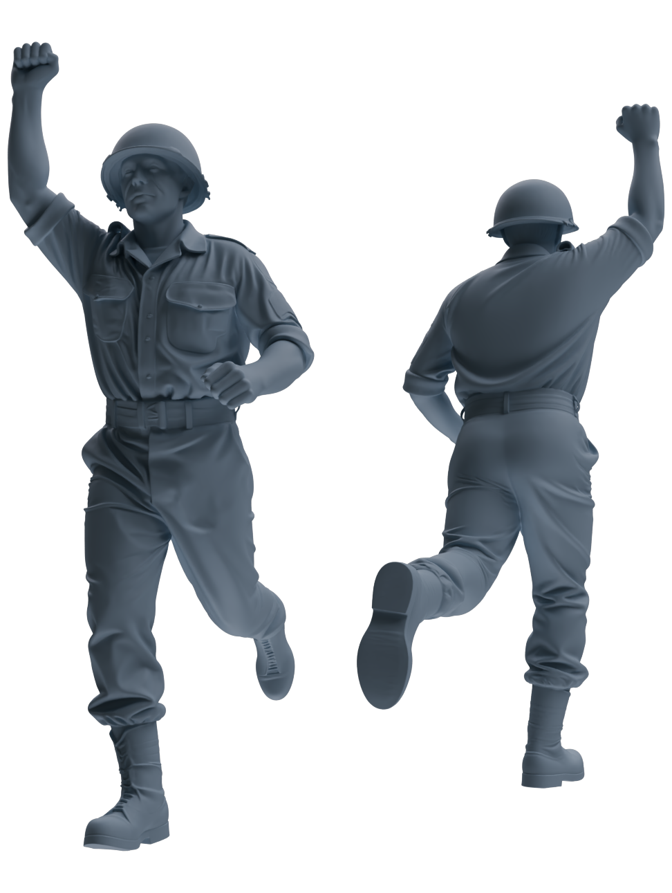 MRY-SFW SSTR044 Miniatures Soldier Model Kit Fury Sherman Tank WWII Tank Crew Advancing Six-Person Group