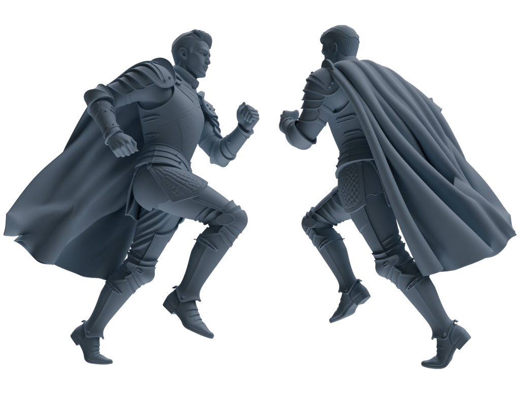 MRY-SFW SSTR082 Miniatures Soldier Model Kit Medieval Knight Without Helmet Four-Person Training Group