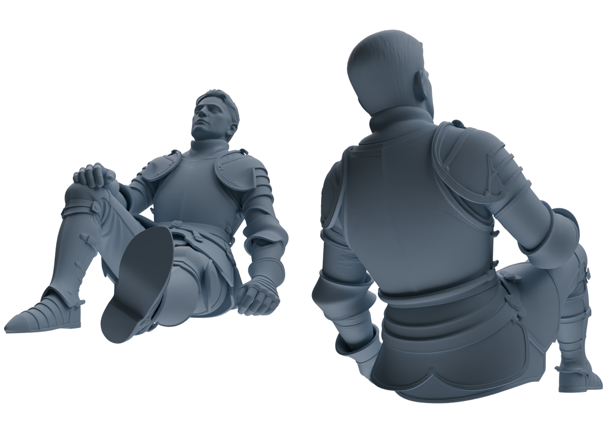 MRY-SFW SSTR095 Miniatures Soldier Model Kit Medieval Knight Six-Person Rest Group 2