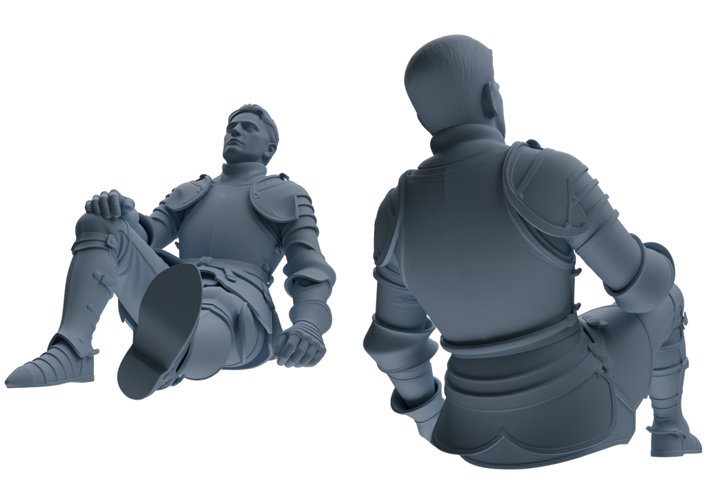 MRY-SFW SSTR095 Miniatures Soldier Model Kit Medieval Knight Six-Person Rest Group 2