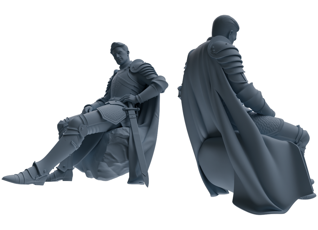 MRY-SFW SSTR081 Miniatures Soldier Model Kit Medieval Knight Without Helmet Four-Person Rest Group