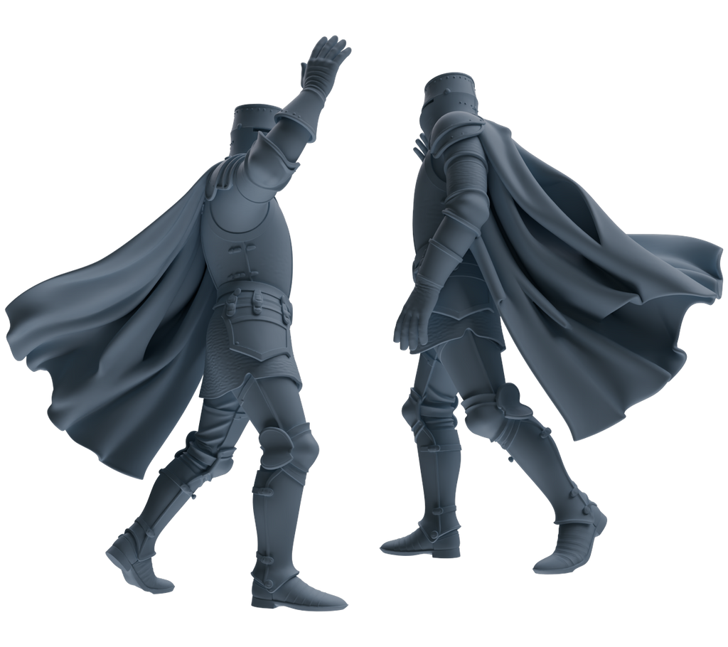 MRY-SFW SSTR094 Miniatures Soldier Model Kit Medieval Knight Six-Person Marching Group