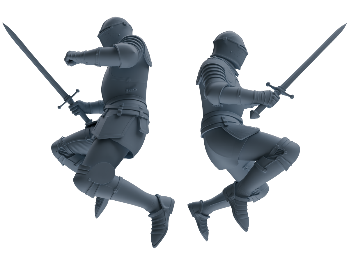 MRY-SFW SSTR098 Miniatures Soldier Model Kit Medieval Knight Six-Person Battle Group