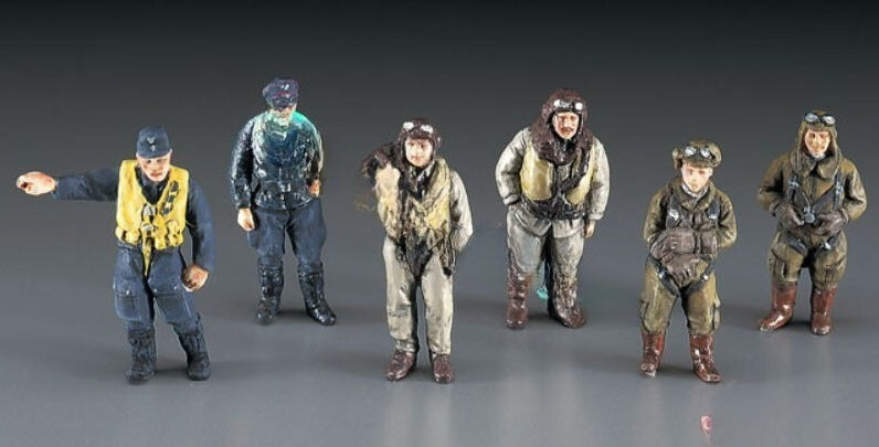 Hasegawa 1/48 WW.II Pilot Figure Set (Japanese German U.S/British Pilot Figures) 36107