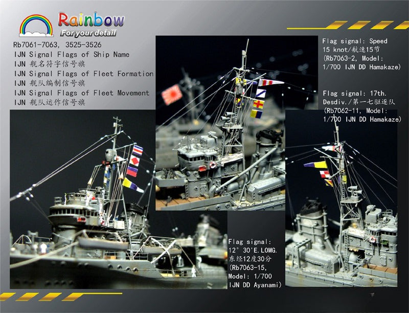 Rainbow 1/700 IJN Signal Flags of Ship Name RB7061