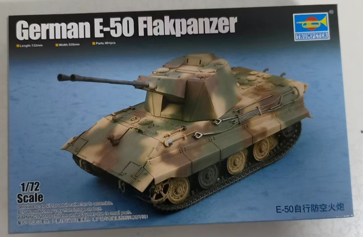 Trumpeter 1/72 07124 German E-50 Flakpanzer — scale model kit