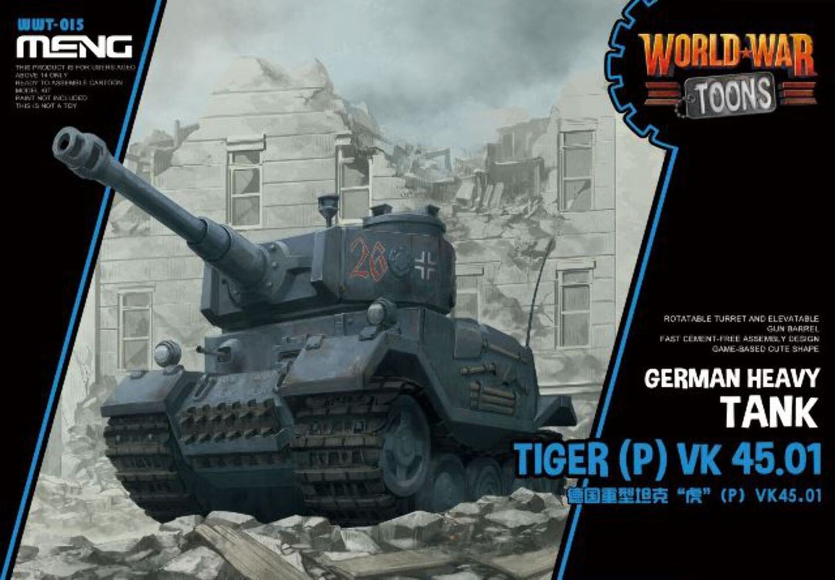 MENG WWT015 World War Toons Tiger (P) VK 45.01 Germany Heavy Tank 1:Egg — scale model kit