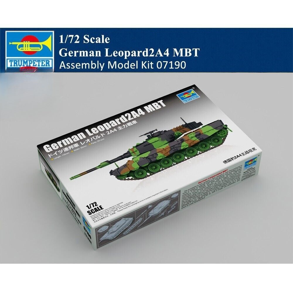 Trumpeter 07190 1/72 Scale German Leopard2A4 MBT Plastic Assembly Model Kits — scale model kit