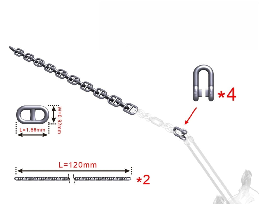 SSMODEL R350091   1/350 scale common anchor chain for small island battleships