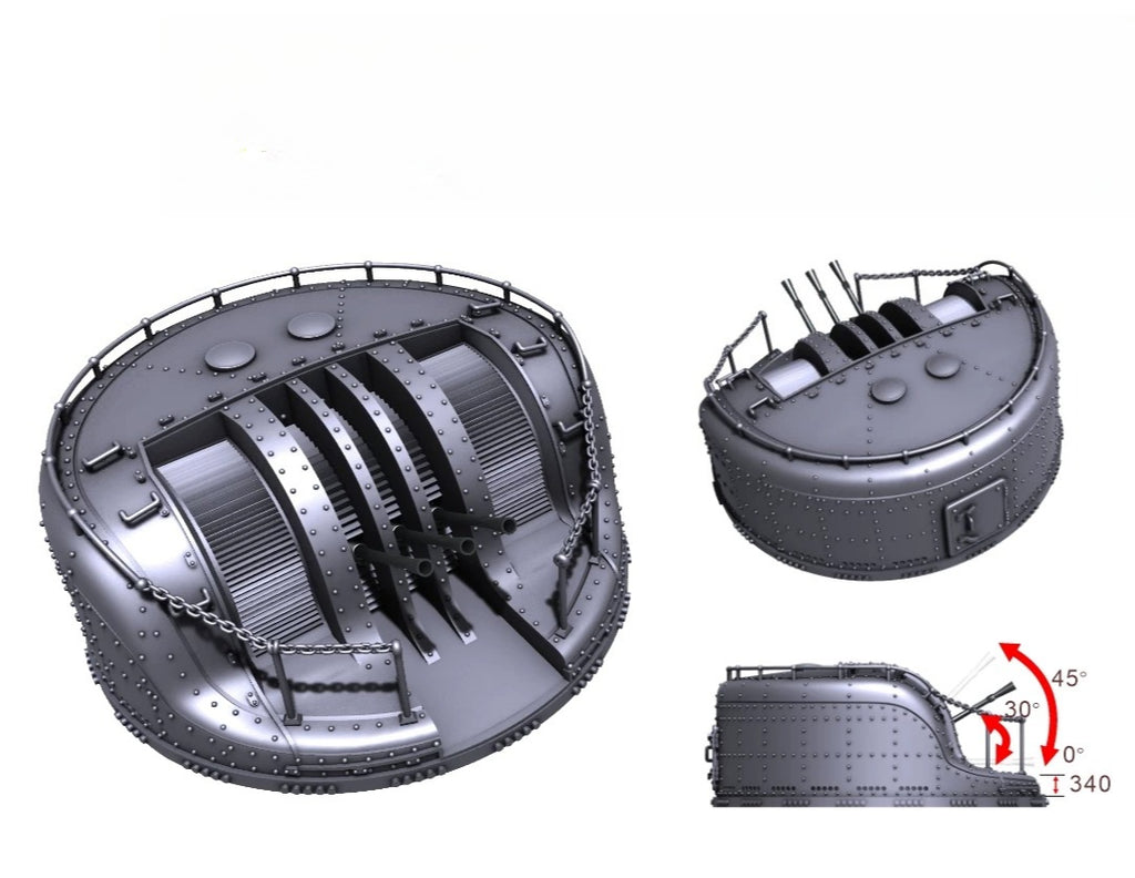 SSMODEL SSMODEL R700078 1/700Ratio Jiulu triple with smoke shield A