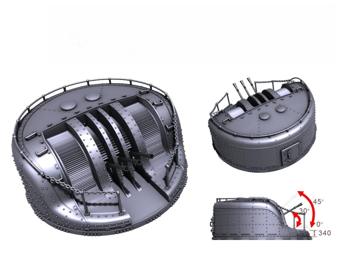 SSMODEL SSMODEL R700078 1/700Ratio Jiulu triple with smoke shield A