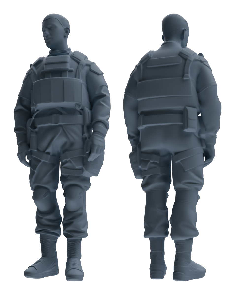 Detail view of MRY-SFW LYGR629 Modern Airborne Division Seven-Person Daily Routine 3 Model