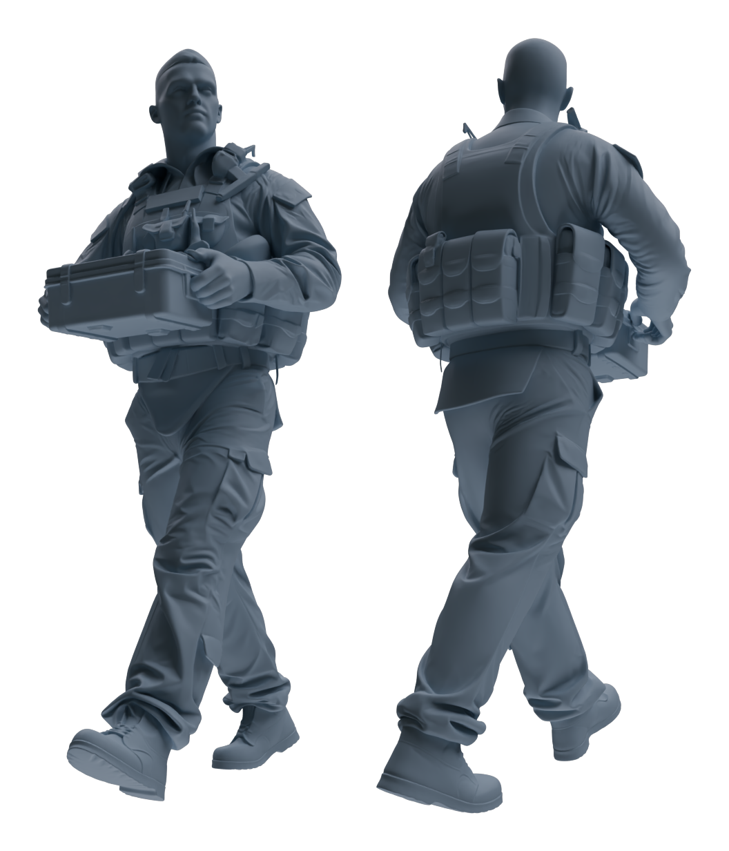 Detail view of MRY-SFW LYGR625 Modern U.S. Army Seven-Person Carrying Model