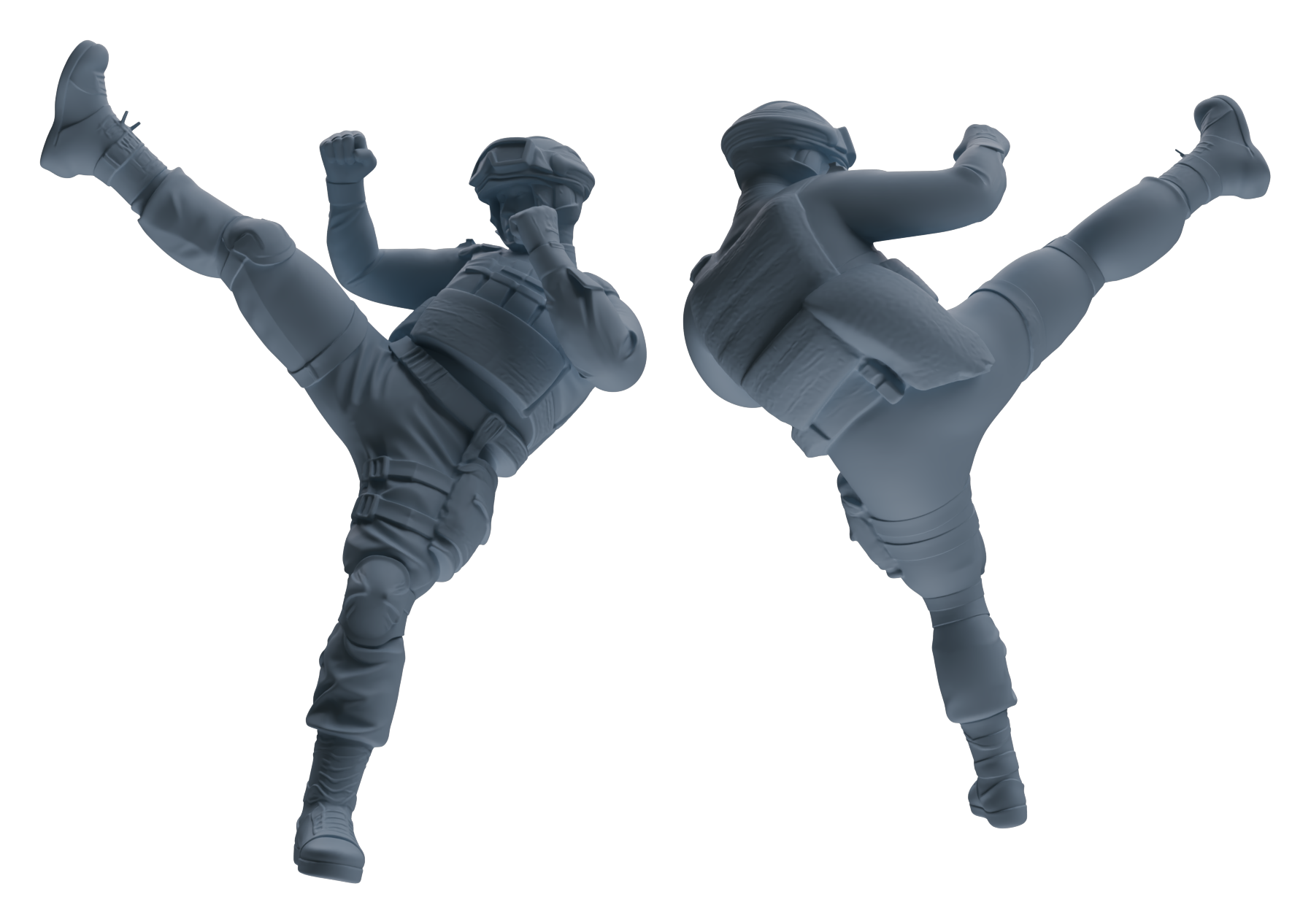 Detail view of MRY-SFW LYGR632 Modern Airborne Division Six-Person Combat Model