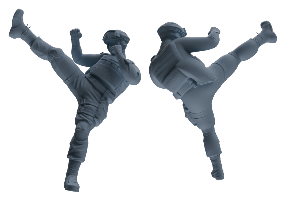 Detail view of MRY-SFW LYGR632 Modern Airborne Division Six-Person Combat Model