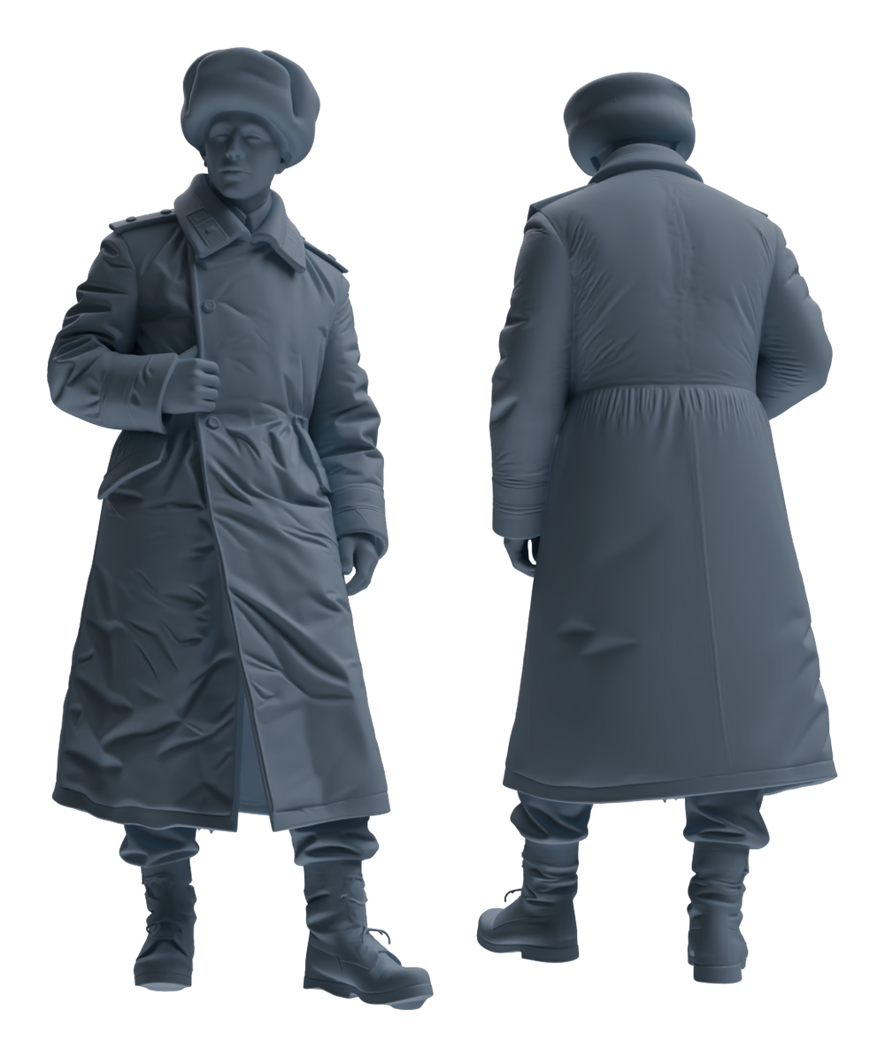 Detail view of MRY-SFW LYGR644 WWII Soviet Union Six-Person Daily Routine Model