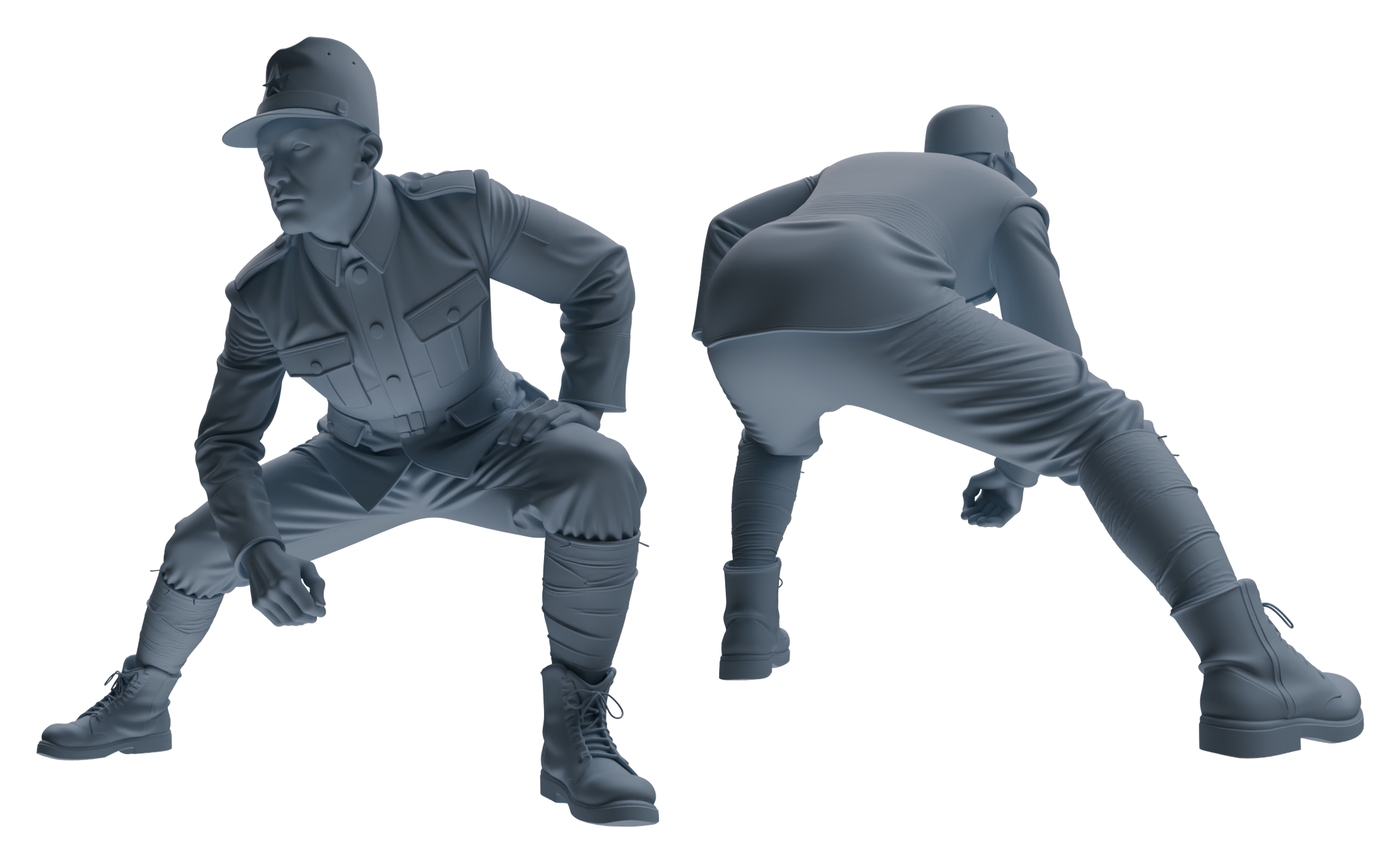 Detail view of MRY-SFW LYGR638 WWII Japanese Army Six-Person Ambush Group Model