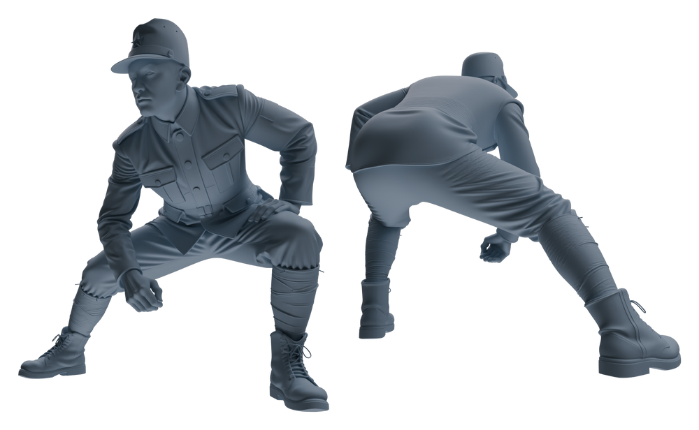 Detail view of MRY-SFW LYGR638 WWII Japanese Army Six-Person Ambush Group Model