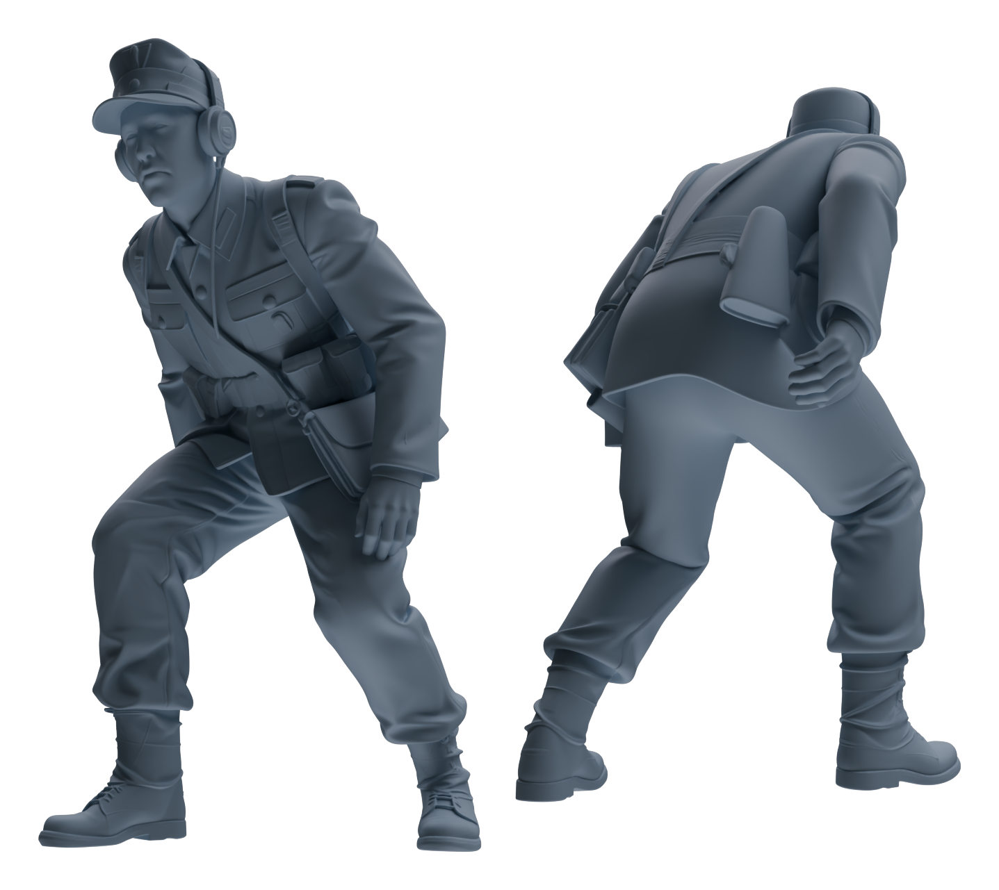 Detail view of MRY-SFW LYGR648 WWII Mine Soldier Six-Person Battle Group Model
