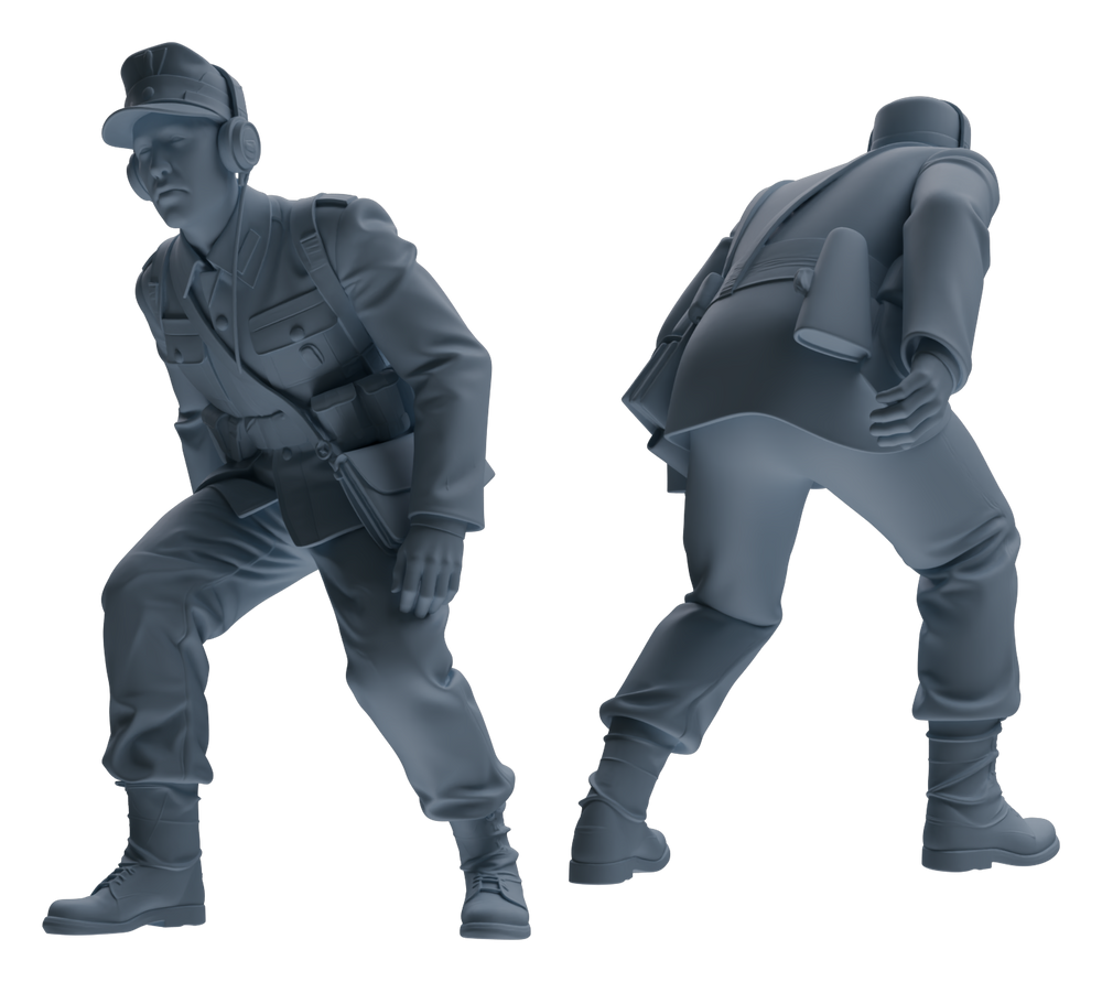 Detail view of MRY-SFW LYGR648 WWII Mine Soldier Six-Person Battle Group Model