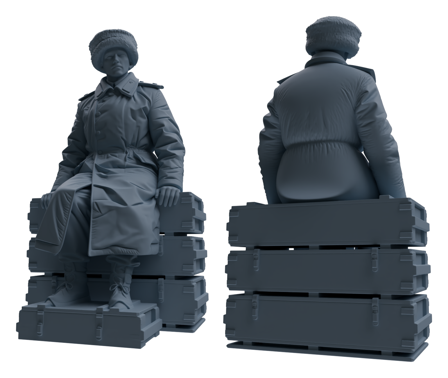 Detail view of MRY-SFW LYGR646 WWII Soviet Union Six-Person Rest Group Model
