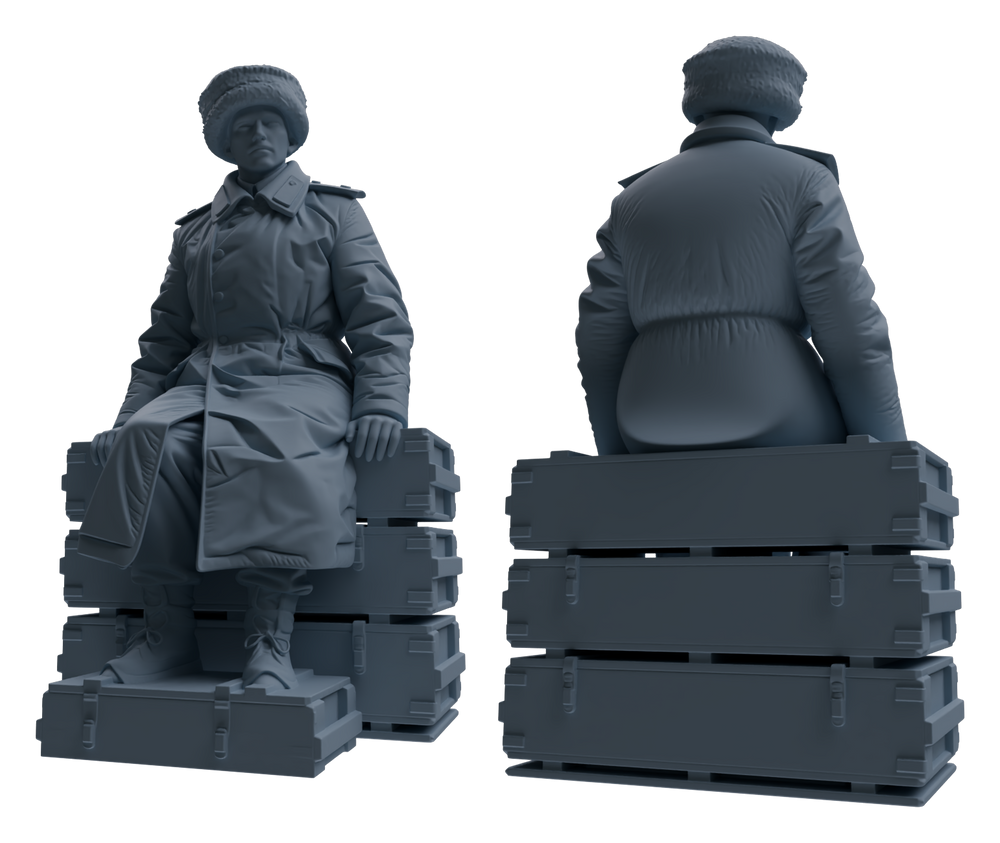 Detail view of MRY-SFW LYGR646 WWII Soviet Union Six-Person Rest Group Model