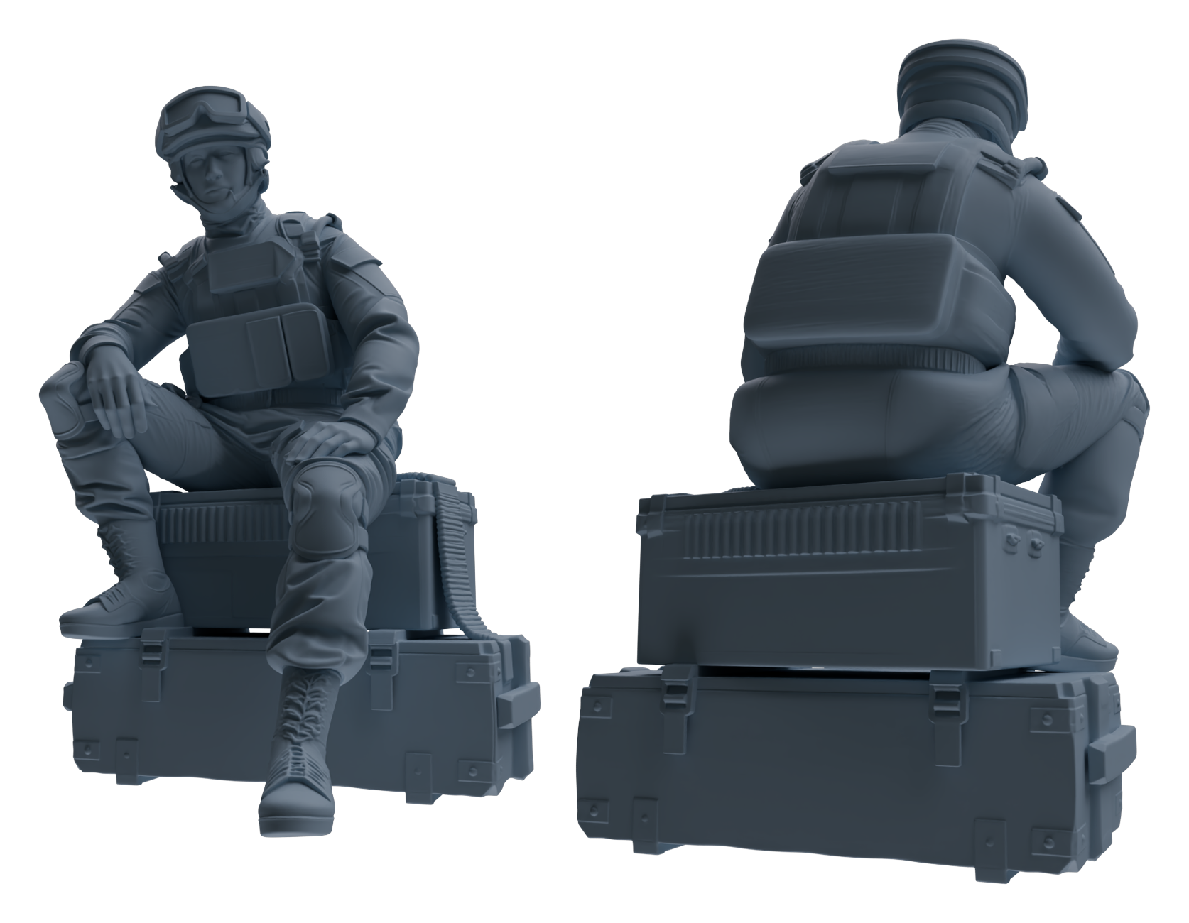Detail view of MRY-SFW LYGR628 Modern Airborne Division Six-Person Rest Model