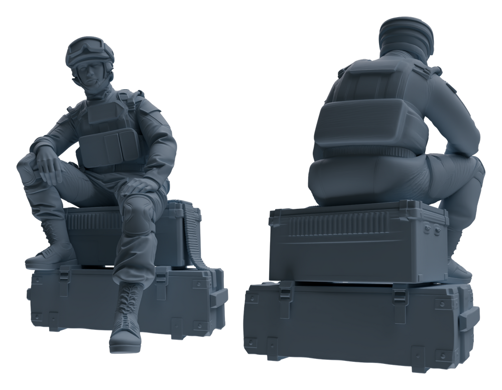Detail view of MRY-SFW LYGR628 Modern Airborne Division Six-Person Rest Model