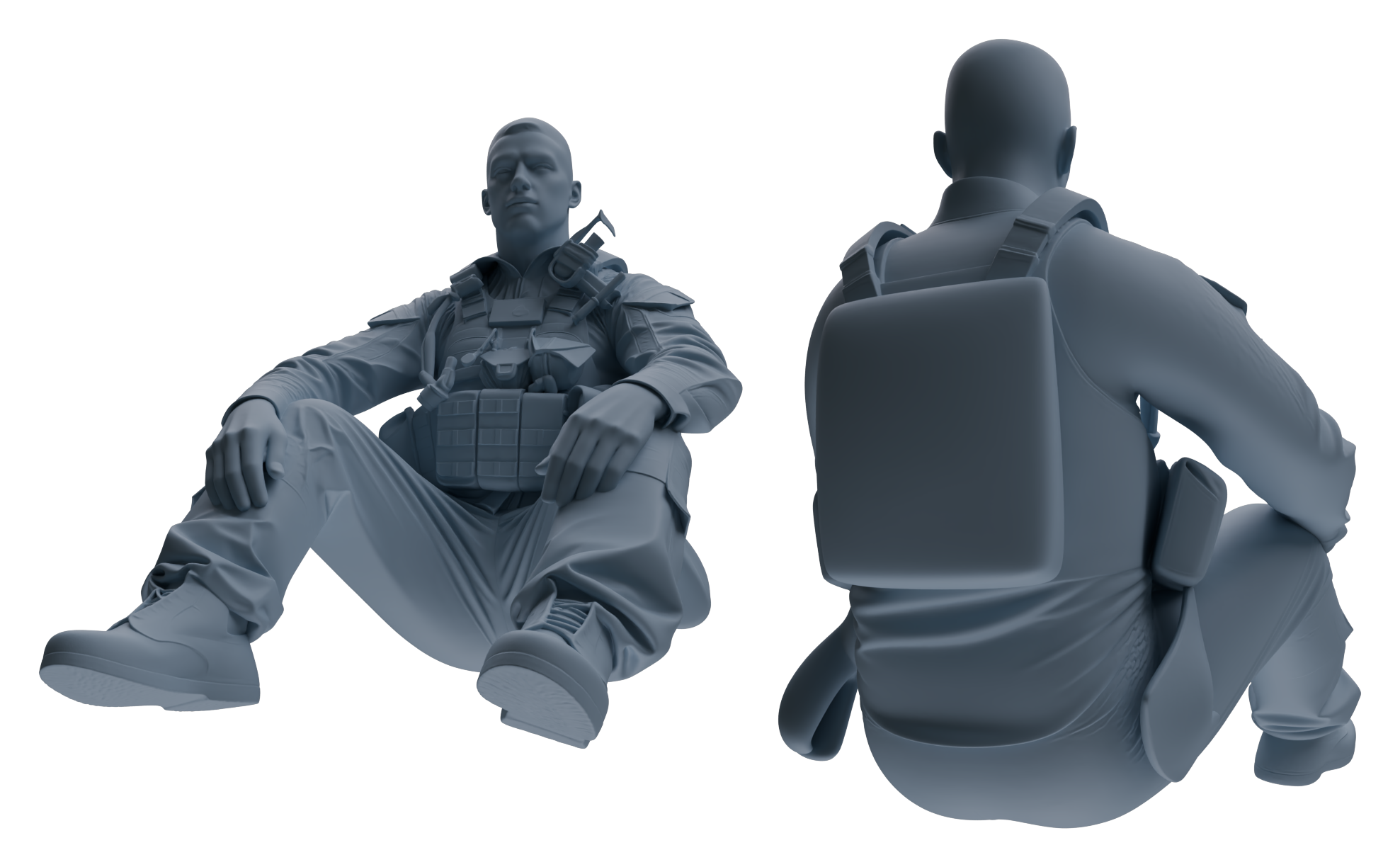 Detail view of MRY-SFW LYGR620 Modern U.S. Army Six-Person Rest Model