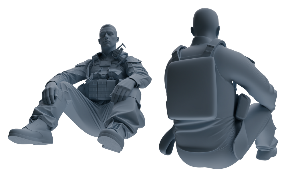 Detail view of MRY-SFW LYGR620 Modern U.S. Army Six-Person Rest Model