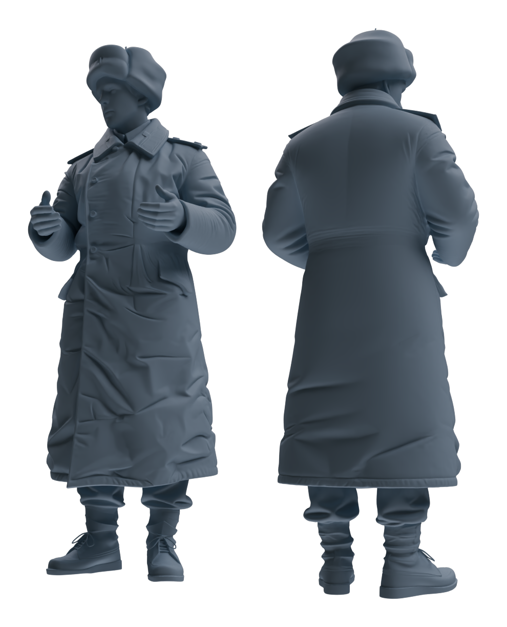 Detail view of MRY-SFW LYGR643 WWII Soviet Union Six-Person Daily Routine 2 Model