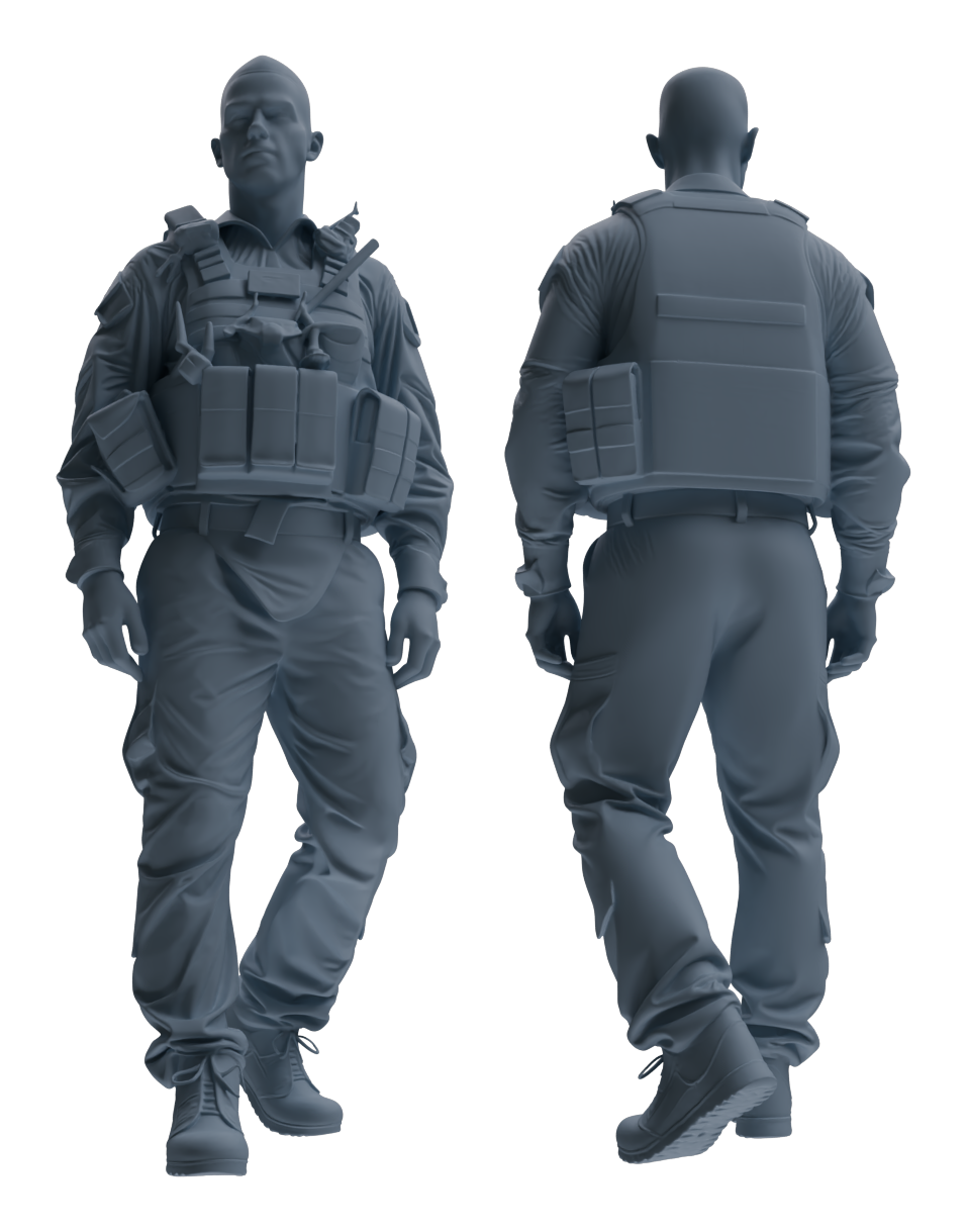 Detail view of MRY-SFW LYGR621 Modern U.S. Army Six-Person Daily 3 Model