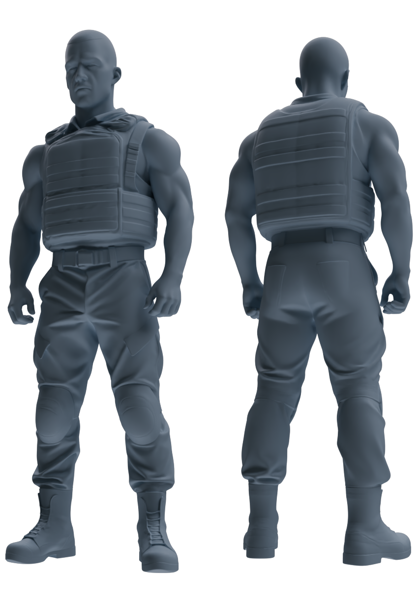 MRY-SFW SSTR038 Miniatures Soldier Model Kit 1993 Mogadishu Black Hawk Helicopter Soldier Standing at Attention Six-Person Group 2
