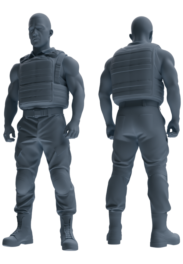 MRY-SFW SSTR038 Miniatures Soldier Model Kit 1993 Mogadishu Black Hawk Helicopter Soldier Standing at Attention Six-Person Group 2