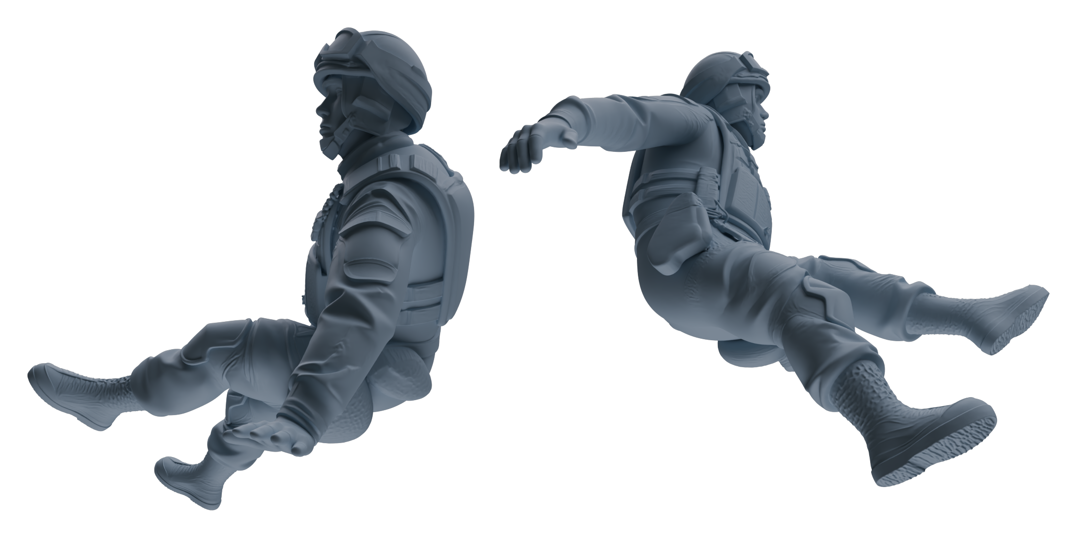 Detail view of MRY-SFW LYGR627 Modern Airborne Division Seven-Person Training Model