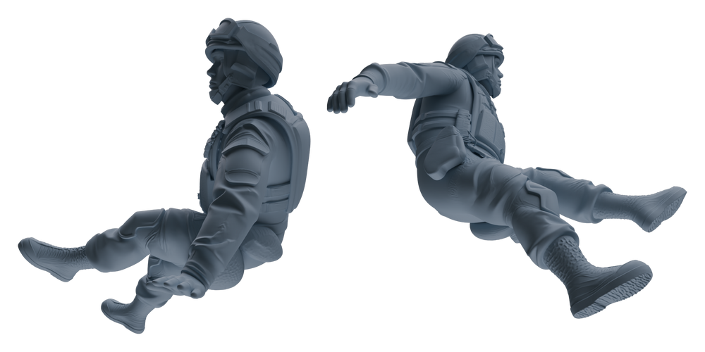 Detail view of MRY-SFW LYGR627 Modern Airborne Division Seven-Person Training Model