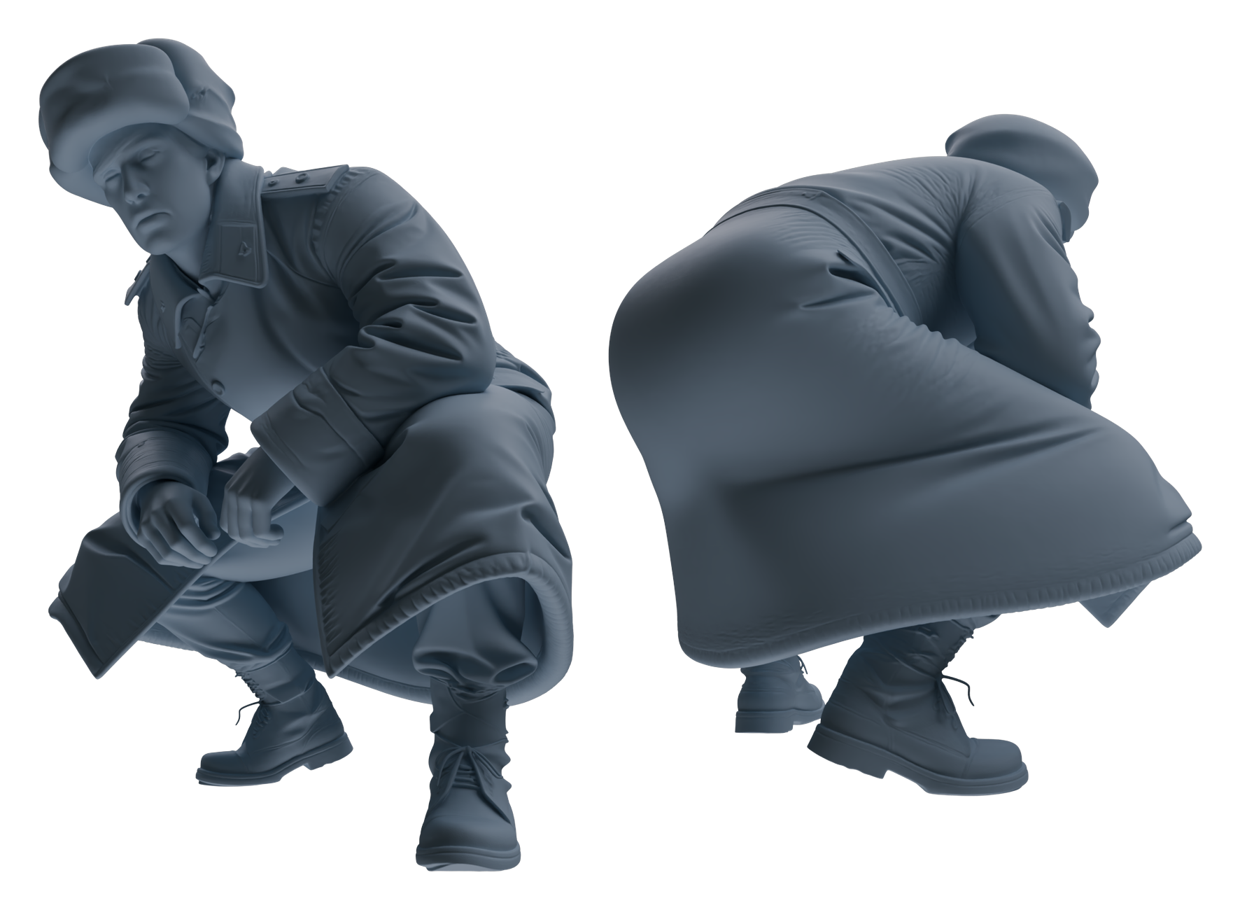 Detail view of MRY-SFW LYGR645 WWII Soviet Union Five-Person Ambush Group Model