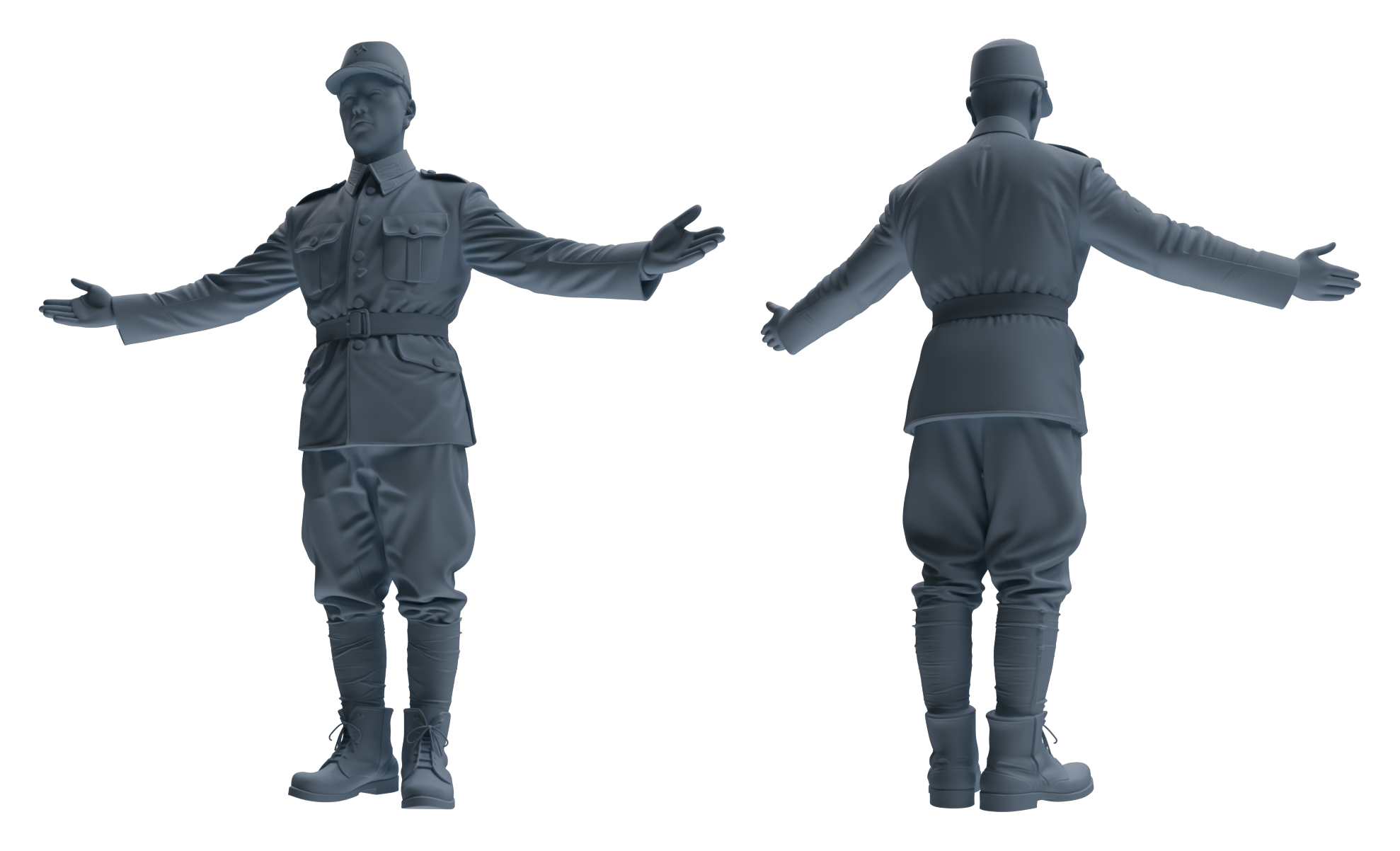 Detail view of MRY-SFW LYGR637 WWII Japanese Army Six-Person Daily Routine Model