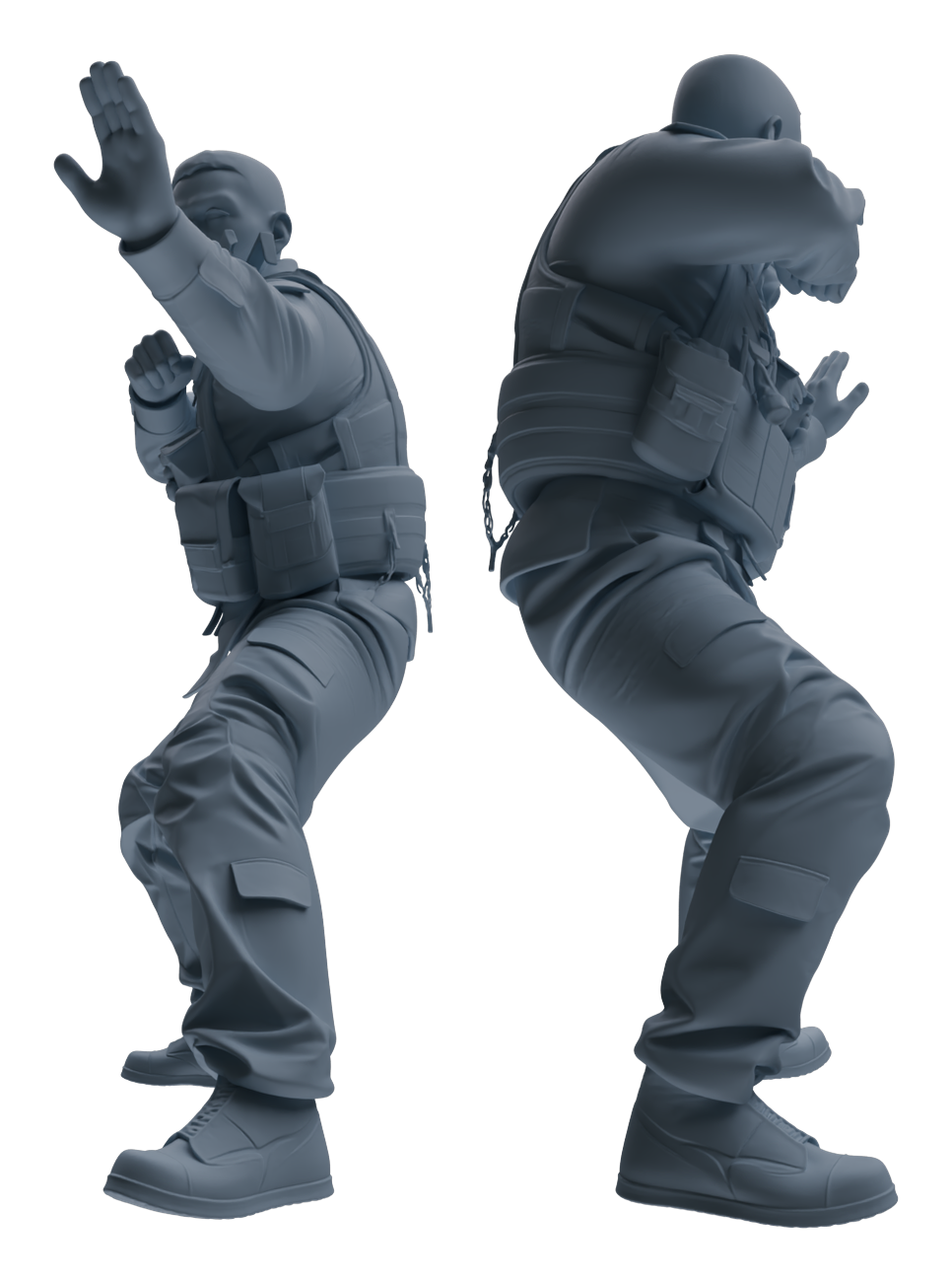 Detail view of MRY-SFW LYGR624 Modern U.S. Army Five-Person Combat Model