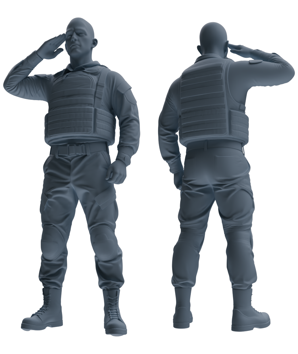 MRY-SFW SSTR029 Miniatures Soldier Model Kit 1993 Mogadishu Black Hawk Helicopter Soldier Saluting Six-Person Group